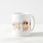 Süße Welpen-Rose Kaffeetasse (VorderseiteRechts)