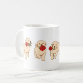 Süße Welpen-Rose Kaffeetasse (Vorderseite Links)