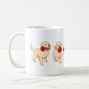 Süße Welpen-Rose Kaffeetasse