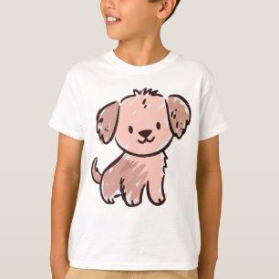 Süße Welpen-Skizze - Liebenswertes handgezeichnete T-Shirt