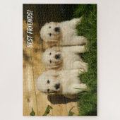 Süße Welpen spielen Puzzle (Vertikal)