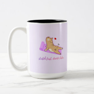 Süße Welpen-Workout-Tasse – Fauler Fitness-Humor Zweifarbige Tasse