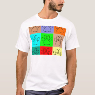 Süße Welpenpfoten in Quadraten T-Shirt