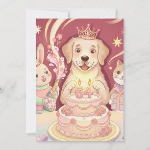 Süße Welpenprinzessin Glücklicher Geburtstag Party Einladung