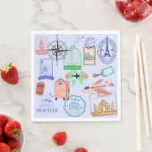 Süße Welt Reisender Collage Serviette (Beispiel)