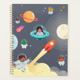 Süße Weltraum-Abenteuer Astronauten Kinder & Tie Planer