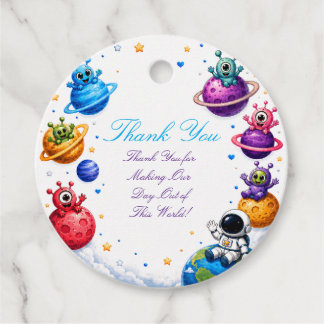 Süße Weltraum-Alien-Baby-Party-Geschenk-Anhänger Geschenkanhänger