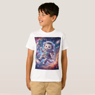 Süße Weltraumkatze Astronaut Illustration T-Shirt