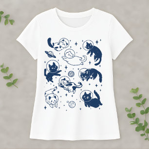 Süße Weltraumkatze Astronaut Kitty Galaxie Liebhab T-Shirt