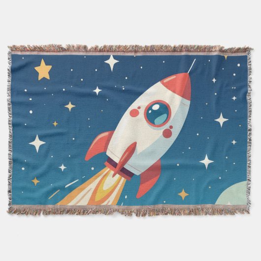 Süße Weltraumrakete beim Start Decke (Vorderseite)