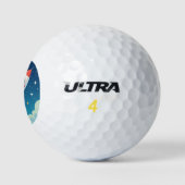 Süße Weltraumrakete beim Start Golfball (Logo)