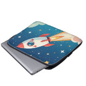 Süße Weltraumrakete beim Start Laptopschutzhülle (Vorne Knopf)