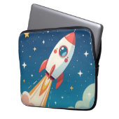 Süße Weltraumrakete beim Start Laptopschutzhülle (Vorderseite Links)