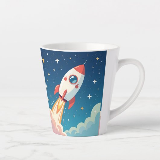 Süße Weltraumrakete beim Start Milchtasse (Rechts)