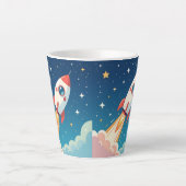 Süße Weltraumrakete beim Start Milchtasse (Vorderseite)