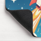 Süße Weltraumrakete beim Start Mousepad (Ecke)