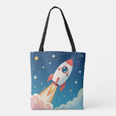Süße Weltraumrakete beim Start Tasche (Rückseite)