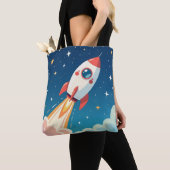 Süße Weltraumrakete beim Start Tasche (Von Nahem)