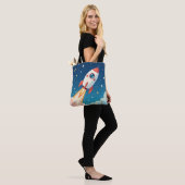 Süße Weltraumrakete beim Start Tasche (Am Model)