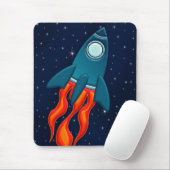 Süße Weltraumrakete und Weltraumdesign Mousepad (Mit Mouse)