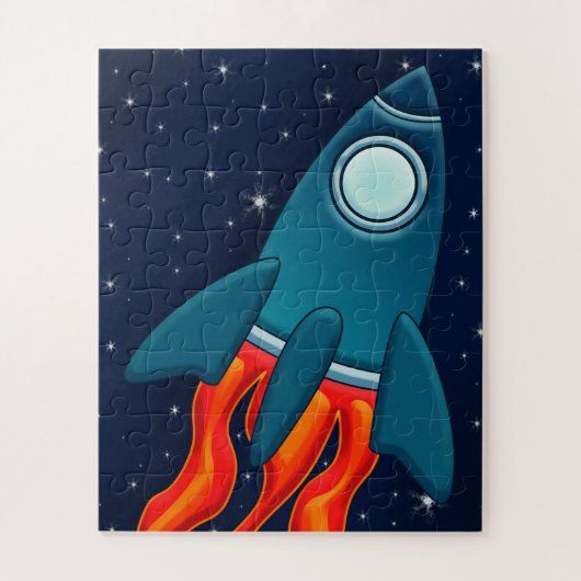 Süße Weltraumrakete und Weltraumdesign Puzzle (Vertikal)