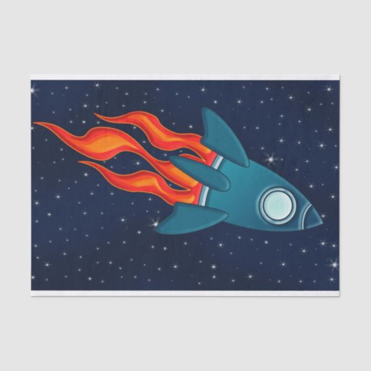 Süße Weltraumrakete und Weltraumdesign Seidenpapier (Vorderseite)