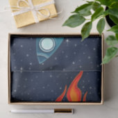 Süße Weltraumrakete und Weltraumdesign Seidenpapier (Geschenk)