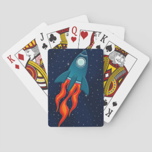 Süße Weltraumrakete und Weltraumdesign Spielkarten