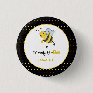 Süße werdende Bienenmama Baby Shower Wasserfarbe s Button