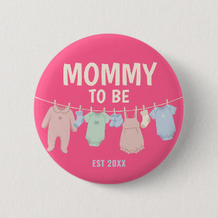 Süße werdende Mamma individuelles rosa Baby-Party Button