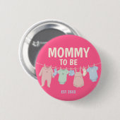 Süße werdende Mamma individuelles rosa Baby-Party Button (Vorne & Hinten)