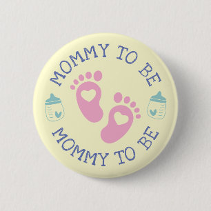 Süße werdende Mamma personalisierte Babyparty Button