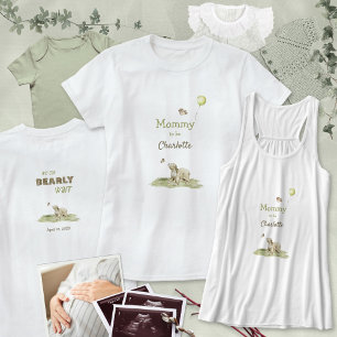 Süße werdende Mom Bearly Wait Hellgrüne Babyparty T-Shirt