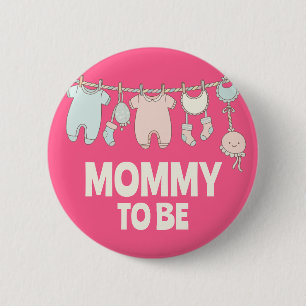 Süße werdende Mutter, individuelle pinke Babyparty Button