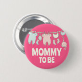 Süße werdende Mutter, individuelle pinke Babyparty Button (Vorne & Hinten)