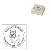 Süße West Highland Terrier-Hund-Rundadresse Gummistempel (Stempel)