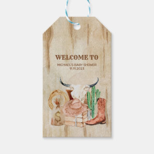Süße Western-Cowboy-Baby-Party Geschenkanhänger