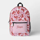 Süße Western-Cowgirl-Stiefel & Bows Retro Rosa Rot Bedruckter Rucksack (Vorderseite)