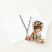 SÜSSE WHIMSICAL SOMMERLICHES MÄDCHEN MIT BLUMEN NOTIZBLOCK (Innenseite)