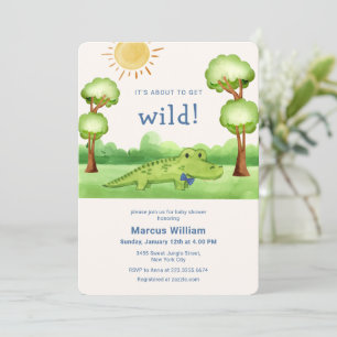 Süße whimsical wilde Safari Krokodil Baby Shower Einladung