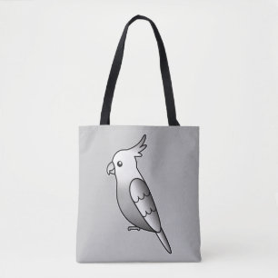 Süße Whiteface-Cockatiel-Cartoon-Vogel-Illustratio Tasche