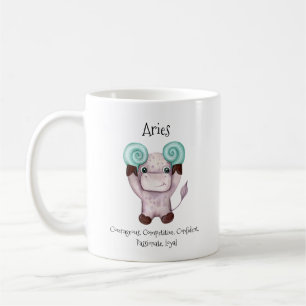 Süße Widder-Widder-Wasserfarbe Stier Sternzeichen- Kaffeetasse