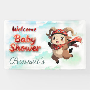 Süße Widder-Winter-Baby-Shower-Begrüßung  Banner