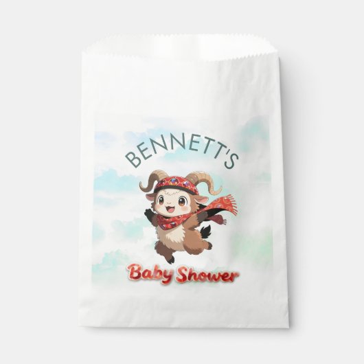 Süße Widder-Winter-Baby-Shower-Geschenktüte Geschenktütchen (Vorderseite)