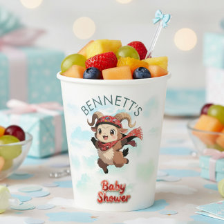 Süße Widder-Winter-Baby-Shower-Papier-Tasse Pappbecher