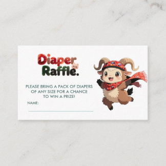 Süße Widder-Winter-Windel-Raffle-Karte Begleitkarte