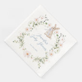 Süße Wiesenkaninchen & Wildblumen-Baby-Party Serviette (Ecke)
