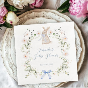 Süße Wiesenkaninchen-Wildblumen-Bogen-Baby-Party Serviette