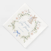 Süße Wiesenkaninchen-Wildblumen-Bogen-Baby-Party Serviette (Ecke)