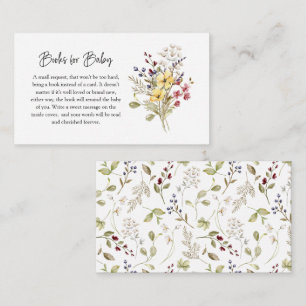 Süße Wildblumen-Baby-Shower-Bücher für Baby Begleitkarte